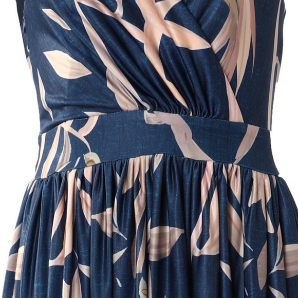 NWT ChicMe Plants Print High Slit Cutout Maxi Dress - Picture 5 of 8